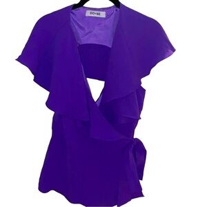 DO+BE Wrap Blouse with Cut Out Back (L)